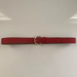 BNWOT MICHAEL Michael Kors Red Monogram Belt – Gold Hardware